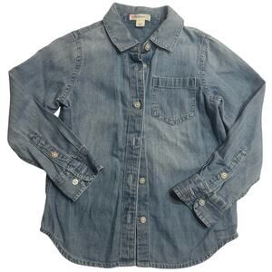 Girls Crewcuts Denim Shirt sz 5 Jean Shirt Button Down Shirt